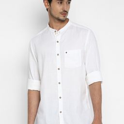 Turtle Men White Slim Fit Casual Shirt-image-62
