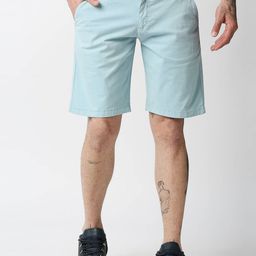 Pepe Jeans Men Turquoise Blue Slim Fit Cotton Shorts-image-43