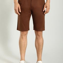 Indian Terrain Men Slim Fit Mid-Rise Pure Cotton Chino Shorts-image-83