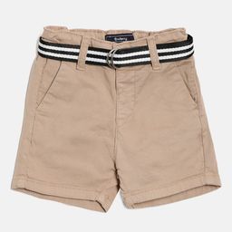 Nuberry Boys Beige Pure Cotton Slim Fit Shorts-picture-5