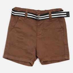 Nuberry Boys Brown Slim Fit Pure Cotton Shorts-picture-6