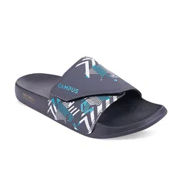 Campus Men Grey & White Printed Casual Sliders-image-84
