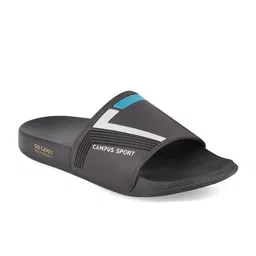 Campus Men Grey Melange & Turquoise Blue Printed Rubber Sliders-picture-16