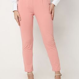 Smarty Pants Women Sharp Skinny Fit High-Rise Lint Free Cotton Pleated Formal Trouser-image-79