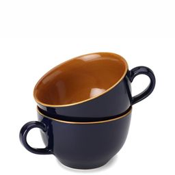 BODHI HOUSE Royal Blue 2 Pieces Solid Ceramic Glossy Mugs 350 ML Each-57