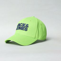 Jack & Jones Men Lime Green & Blue Embroidered Baseball Cap-image-90