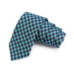 PELUCHE Men Green & Blue Checked Broad Tie-image-75