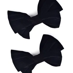 GUBB Black Set of 2 Bow Knot Velvet Hair Clips-62