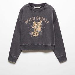 Mango Kids Girls Typography & Graphic Printed Pure Cotton Sweatshirt-image-98
