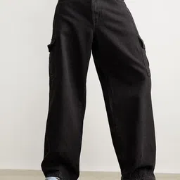 FREAKINS Men Straight Fit High-Rise Clean Look Pure Cotton Cargo Jeans-image-49