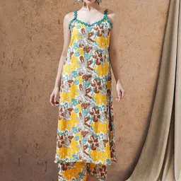 STYLEBAAZI Women Floral Printed Regular Thread Work Kurta with Palazzos-picture-24