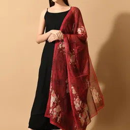 Sangria Flared Kurta With Palazzo & Dupatta-49