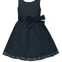 A T U N Navy Blue Lace Dress-56