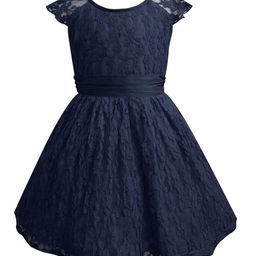 A.T.U.N.  Girls Navy Blue Lace Dress-image-96
