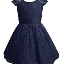 A T U N Navy Blue Lace Dress-10