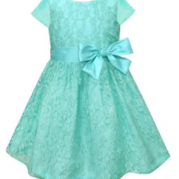 A T U N Sea Green Lace Dress-58