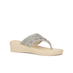 Bata Women Blue PU Flatform Heels with Laser Cuts-17