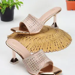 Carlton London Embellished Ethnic Block Pumps with Laser Cuts-40