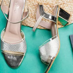 XE Looks Textured Party Block Heels-51