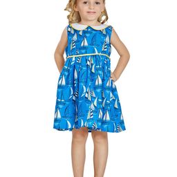 Peppermint Blue Floral Peter Pan Collar A-Line Dress-image-13