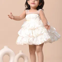 BAESD Satin Tiered Fit & Flared Dress-image-24
