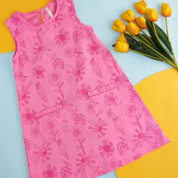 Pantaloons Junior Girls Floral Printed Cotton A-Line Dress-picture-43