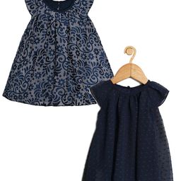 Creative Kids Infants Girls Pack Of 2 Floral Printed Cap Sleeves A-Line Romper Dress-image-71
