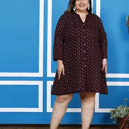 KALINI Women Abstract  Print A-Line Tunic Dresses-image-11