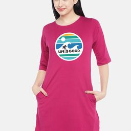 STATUS MANTRA Graphic Printed Pure Cotton T-Shirt Dress-image-88