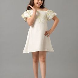 UNDER FOURTEEN ONLY Off-Shoulder Flutter Sleeve A-Line Dress-picture-13