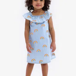 LULU & SKY Print Flutter Sleeve A-Line Dress-picture-3