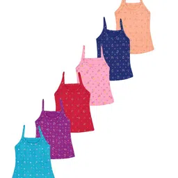 YELLOWDELIGHT Infants Girls Pack Of 6 Print Cotton A-Line Dress-57