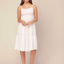 Moomaya Sweetheart Neck Tired A-Line Dress-image-48