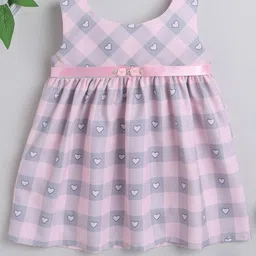 MANY FROCKS & Girls Checked Satin A-Line Dress-image-34