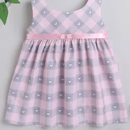 MANY FROCKS & Girls Checked Satin A-Line Dress-image-33