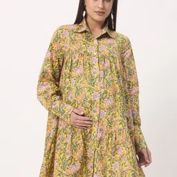 angloindu Floral Printed Maternity A-Line Dress-image-70