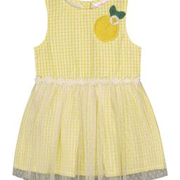 Budding Bees Girls Checked Cotton A-Line Dress-image-5