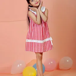 The Mom Store Checked A-Line Dress-image-16