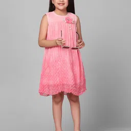 Macwin Girls Pleated Chiffon A-Line Dress-image-71