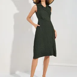Styli Print Lapel Collar A-Line Wrap Midi Dress-picture-18