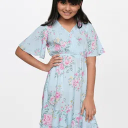AND Blue Floral Crepe Dress-picture-20