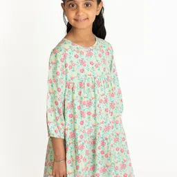 Campana Girls Floral Print A-Line Dress-image-75