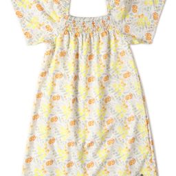 Allen Solly Junior Girls Floral Print Square Neck Puff Sleeves A-Line Dress-image-10