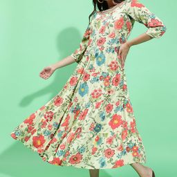 Oxolloxo Women Floral Print A-Line Dress-image-73