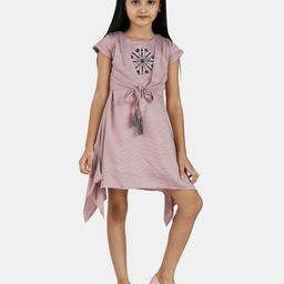 Peppermint Girls Striped Tie-Up Cotton A-Line Dress-image-35