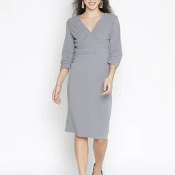 DRAAX Fashions V-Neck Sheath Dress-image-29