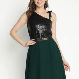 DRAAX Fashions Embellished Sequined A-Line Dress-picture-6