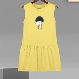 HELLCAT Girls Printed Sleeveless Drop - Waist Dress-41