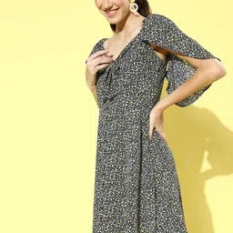 Sera Floral Printed Georgette A-Line Dress-image-63