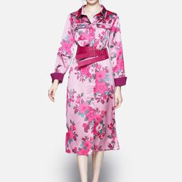 JC Collection Pink & Green Floral Printed A-Line Dress-29